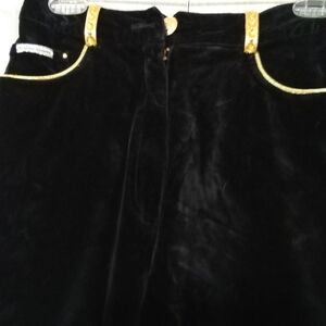 Christian Llinares Black Velour Pants